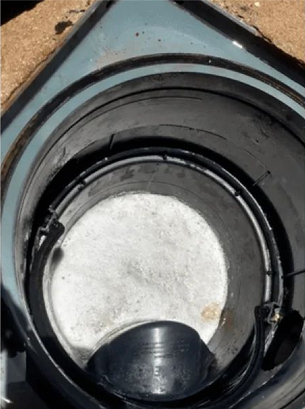 Caixa de gordura depois da limpeza